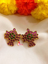 Emerald with Ruby  Nakshi Earring - NE024